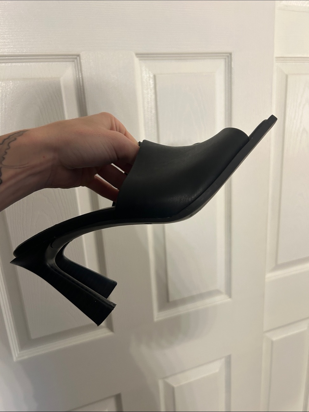 Open Edit Black Heel Mule - Women's